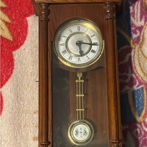 Classic Wooden Wall Clock with Gold Accents EXTREMELY HARD TO FIND